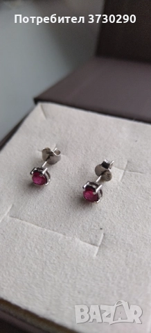 Златни обеци с естествени рубини 14к , снимка 2 - Обеци - 52315410