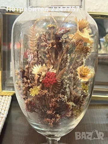 Ваза със сухи цветя, снимка 2 - Вази - 47577053
