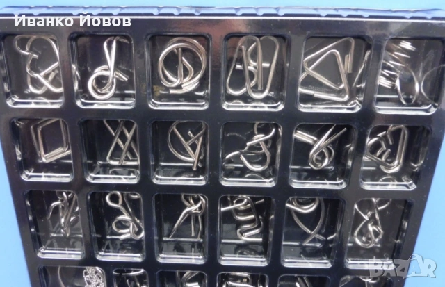 24 броя 3D метални пъзели – Образователни интелектуални играчки, повишаване IQ и EQ, подаръчна кутия, снимка 10 - Пъзели - 53519172