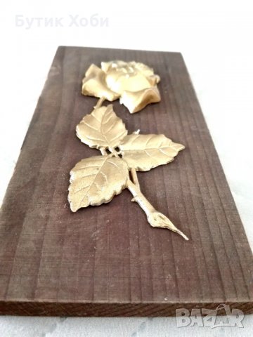 Дървено мини-пано ,,Златна роза,,, снимка 4 - Колекции - 32745173