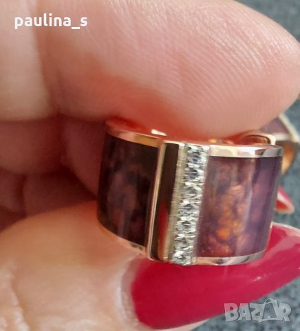 Дизайнерски комплект сребърни бижута с циркони, емайл и розово-златна позлата 925 / Япония Japan, снимка 10 - Бижутерийни комплекти - 32972584