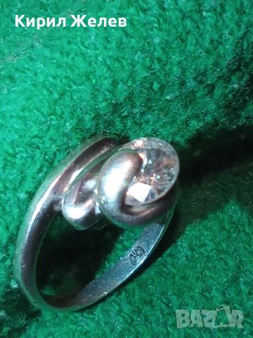 АВТОРСКИ СКЪПОЦЕНЕН СРЕБЪРЕН ПРЪСТЕН с ПЕЧАТ на БИЖУТЕРА и БРИЛЯНТНО ФАСЕТИРАН ИСКРЯЩ ЦИРКОН 36127, снимка 3 - Пръстени - 39460710