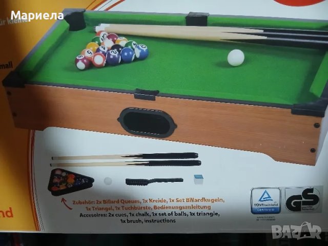 Мини билярдна маса дървена , Малък билярд за деца, снимка 2 - Настолни игри - 50326302