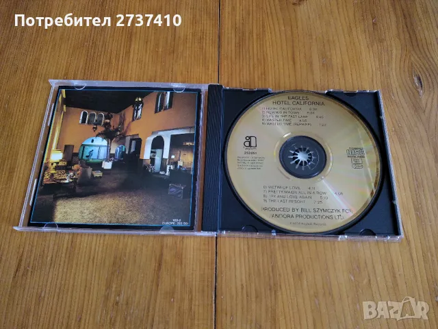 EAGLES - HOTEL CALIFORNIA 14лв оригинален диск, снимка 2 - CD дискове - 47303975