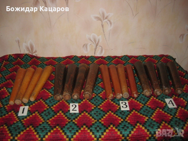 Стари, букови крака за мебели. Цени - 8- 10 евро, за комплект от 3 или четири броя. Пращам по Еконт., снимка 2 - Шкафове - 53487468