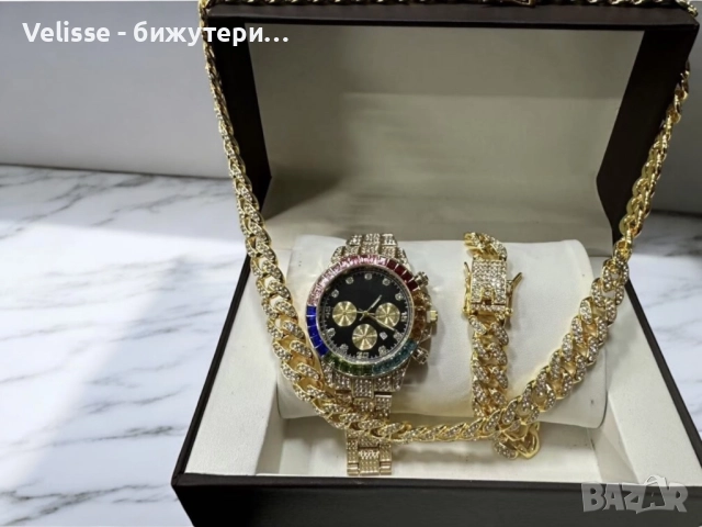Луксозен комплек бижута,  часовник , гривна и колие, снимка 7 - Бижутерийни комплекти - 52922181