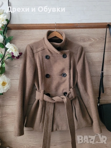 Палто в кафяв цвят ZARA вълна