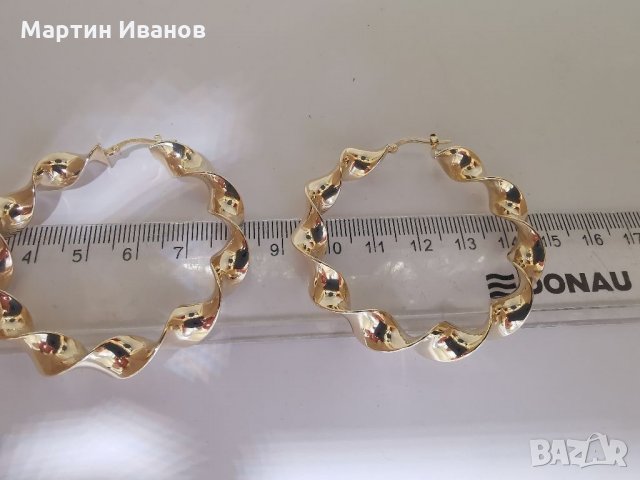 Златни обеци халки усукани , снимка 11 - Обеци - 32282639