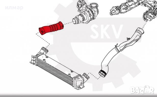 11617800142 Маркуч за турбо за БМВ /BMW 3 (E90, E91, E92, E93), снимка 3 - Части - 36614730