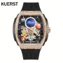 KUERST Луксозен Автоматичен Механичен Часовник,инкрустиран с малки изкуствени диаманти, снимка 3