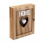 Кутия за ключове- сърце, Отваряща се, 6 бр. куки, 21x6x26 см, кафяв, снимка 1 - Декорация за дома - 39075598