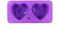 Love 2 големи сърца сърце с рози силиконов молд форма украса декор торта фондан шоколад сапун гипс, снимка 3