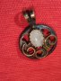 ВИНТИДЖ СТАР БРОНЗОВ КРАСИВ МЕДАЛЬОН с ЛУНЕН КАМЪК 15113, снимка 3