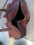 Стара българска кожена чанта сак с ципове, снимка 2
