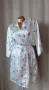 L/XL Бял сатенен халат на сини цветя , снимка 4