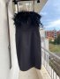Разкошна нова черна парти коктейлна строго официална рокля Mohito пера пухчета 