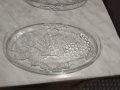 Пресовано стъклено плато поднос за сервиране от гроздови кристали 230х145х20мм-2 броя нови, снимка 3