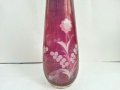 Стъклена гравирана ваза , снимка 5