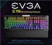 Геймърска клавиатура EVGA Z15 RGB механична Черен USB чисто нова 36 месеца гаранция keyboard gaming 