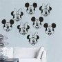 Мини Мики Маус Minnie & Mickey mouse малка глава лице черни стикер лепенка за стена самозалепващи, снимка 2