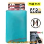 Кожен портфейл с rfid защита - Свело син - КОД 4420, снимка 1