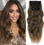 Дълги вълнообразни екстеншъни за коса с щипки за жени, снимка 9