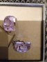 Красиви копчета за ръкавели от сребро проба 875 и фасетиран лилав кристал. , снимка 2