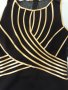 Бутикова рокля FERVENTE , черна с плътни и прозрачни сегменти /отстрани и на гърба/ + златни ивици, снимка 6