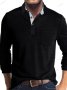 Модна мъжка тениска с дълъг ръкав и ревер, 6цвята - 024, снимка 7