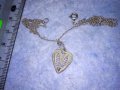 СТАРИНЕН СЪРЦЕВИДЕН МЕДАЛЬОН ФИЛИГРАННО СРЕБРО и СРЕБЪРНА ВЕРИЖКА СРЕБРО 835 МАЙСТОРСКА РАБОТА 29665, снимка 10