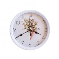 2039 Модерен кръгъл часовник с принт букет от цветя, 22.5см диаметър, снимка 2 - Стенни часовници - 32493354
