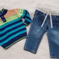 Пуловер и дънки за бебе 6-9 месеца, снимка 3 - Бебешки блузки - 34806562