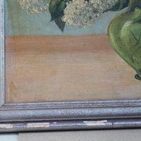 Маслена картина върху шперплат с дървена рамка, снимка 2 - Колекции - 38334136