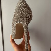Дамски обувки на ток с кристали, снимка 12 - Дамски обувки на ток - 39910353