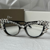 Dior прозрачни слънчеви очила, очила за компютър екстравагантни с камъни, снимка 9 - Слънчеви и диоптрични очила - 44884236