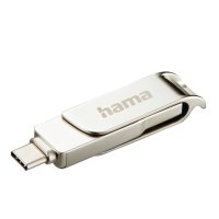 HAMA 512GB Флашка "C-Rotate Pro", USB-C 3.1/3.0, 100MB/s, сребрист, снимка 3 - USB Flash памети - 43385741