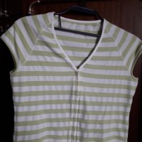 Дамска блуза жакет къс ръкав с цип памук еластичен нов, снимка 1 - Жилетки - 28970675