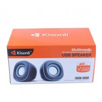 Тонколонки за компютър Kisonli V350, 2x3W, USB, Черен, снимка 2 - Тонколони - 34792019