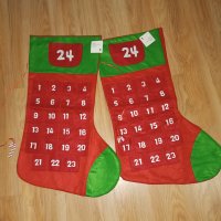 Коледен чорап с адвент календар, снимка 1 - Декорация за дома - 43884366