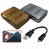 Луксозна USB запалка за цигари с лого на AUDI, снимка 3 - Запалки - 39305965