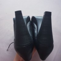 Кожени боти обувки с ток ботильони , снимка 6 - Дамски боти - 33641820