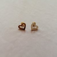 Дамски обеци сърца в златист цвят, снимка 5 - Обеци - 43839471