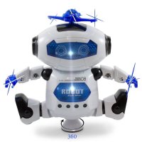 Интерактивен танцуващ робот със светлини и звуци, завъртане на 360°, снимка 1 - Музикални играчки - 43071427