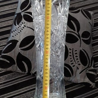 Внушителна красавица - голяма, кристална ваза, височина 37см, снимка 5 - Вази - 44900434