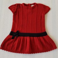 Коледна плетена рокля 12-18 месеца, снимка 3 - Бебешки рокли - 27362938