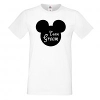 Мъжка тениска за ергенско парти TEAM GROOM Disney 02, снимка 1 - Тениски - 33018027