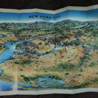 Рисувана карта на Ню Йорк и региона от 2000г., снимка 3 - Други - 33166402