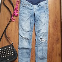 Накъсани дънки за бременни H&M Мama Skinny High Rib р-р 36, снимка 2 - Дрехи за бременни - 37340646