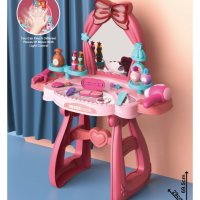 Тоалетка Make Up Desk със столче и светещо огледало , Детска тоалетка за гримиране, снимка 1 - Други - 38200503