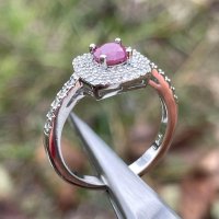 Сребърен пръстен с естествен рубин, снимка 8 - Пръстени - 43523514
